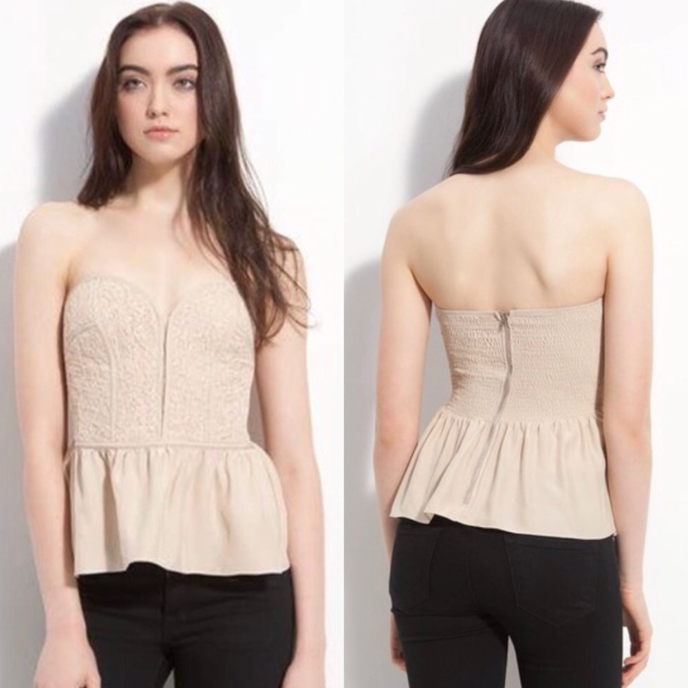 Parker silk bustier in nude